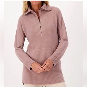 New Barefoot Dreams Cozychic Lite Half Zip Tunic Ladies 2X
